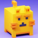 Picture of a blocky 3D-rendered cat